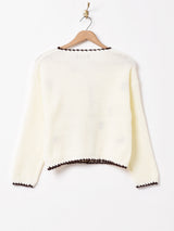 Meridianフラワー刺繍 カーディガン