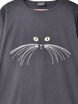 アメリカ製 ビッグシルエット ネコプリントTシャツ
