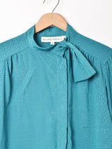 織り柄 長袖ブラウス