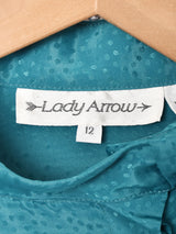 織り柄 長袖ブラウス