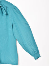 織り柄 長袖ブラウス