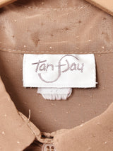 織り柄 ジャボカラー長袖ブラウス