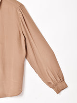 織り柄 ジャボカラー長袖ブラウス