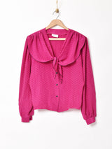 イギリス製 ビッグカラー長袖ブラウス