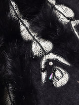 ファー 装飾 デザインカーディガン