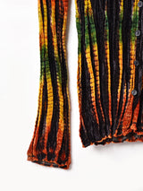 プリーツ シャツ長袖 ベロアシャツ