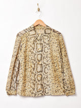 パイソン柄 ラメ長袖シャツ