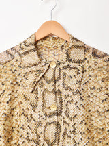 パイソン柄 ラメ長袖シャツ