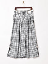 オーストリア製 ギンガムチェック 刺繍 レースアップスカート