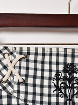 オーストリア製 ギンガムチェック 刺繍 レースアップスカート