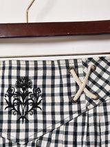 オーストリア製 ギンガムチェック 刺繍 レースアップスカート