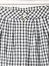 オーストリア製 ギンガムチェック 刺繍 レースアップスカート