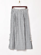 オーストリア製 ギンガムチェック 刺繍 レースアップスカート