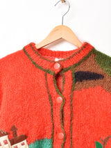 風景 ビッグシルエット モヘアカーディガン