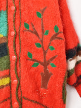 風景 ビッグシルエット モヘアカーディガン