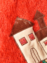 風景 ビッグシルエット モヘアカーディガン