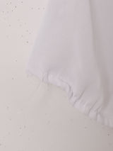 フランス製 刺繍 スパンコール パフスリーブブラウス