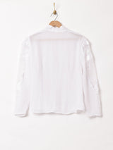 フランス製 刺繍 スパンコール パフスリーブブラウス