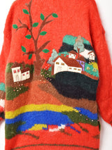 風景 ビッグシルエット モヘアカーディガン