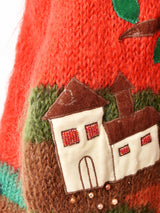 風景 ビッグシルエット モヘアカーディガン