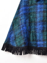 70's   スコットランド製 チェック モヘアケープ