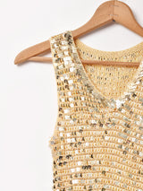 スパンコール スリーブレストップス