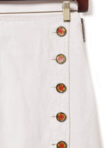 サイドボタン リネン タイトスカート