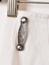 サイドボタン リネン タイトスカート