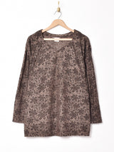 花柄 Vネックカットソー