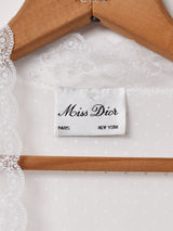 70's  アメリカ製 ドット柄 レース 刺繍 ガウン