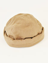 【4色展開】 コットンリネン ロールキャップ