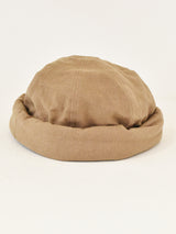 【4色展開】 コットンリネン ロールキャップ