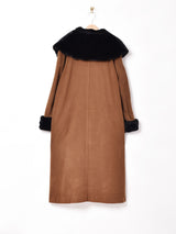 ファーカラーコート