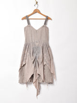 イタリア製 リネン レースデザイン キャミソールワンピース