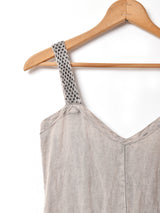 イタリア製 リネン レースデザイン キャミソールワンピース