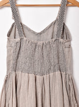 イタリア製 リネン レースデザイン キャミソールワンピース