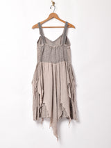 イタリア製 リネン レースデザイン キャミソールワンピース