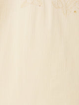 花刺繍 カットワーク ノーカラートップス