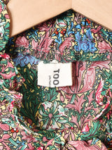 総柄 長袖 ボウタイブラウス