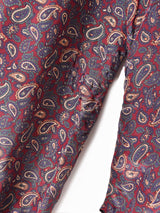 ペイズリー柄 フリルネック 長袖ブラウス