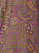 総柄 長袖 ダブルボタン オープンカラーシャツ