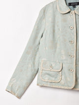 織柄 ラウンドカラージャケット