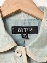 織柄 ラウンドカラージャケット