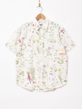 Emerald Motelフラワー ボタニカル柄 リネンミックス 半袖シャツ