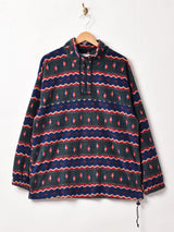 総柄 プルオーバー フリース ジャケット