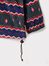 総柄 プルオーバー フリース ジャケット