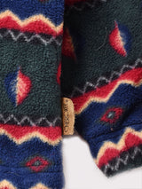 総柄 プルオーバー フリース ジャケット