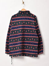 総柄 プルオーバー フリース ジャケット