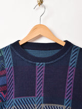 総柄 コットン セーター