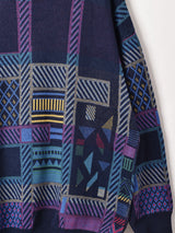 総柄 コットン セーター